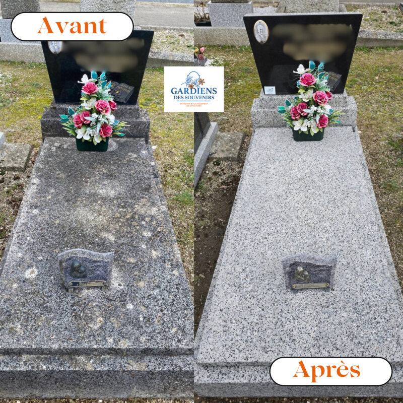 Avant/Après d'une sépulture en Alsace par Gardiens des souvenirs
