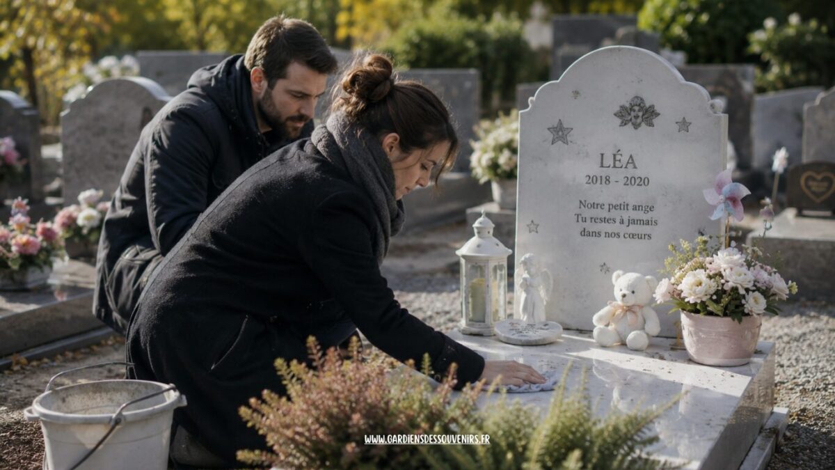 Entretenir la tombe d'un enfant